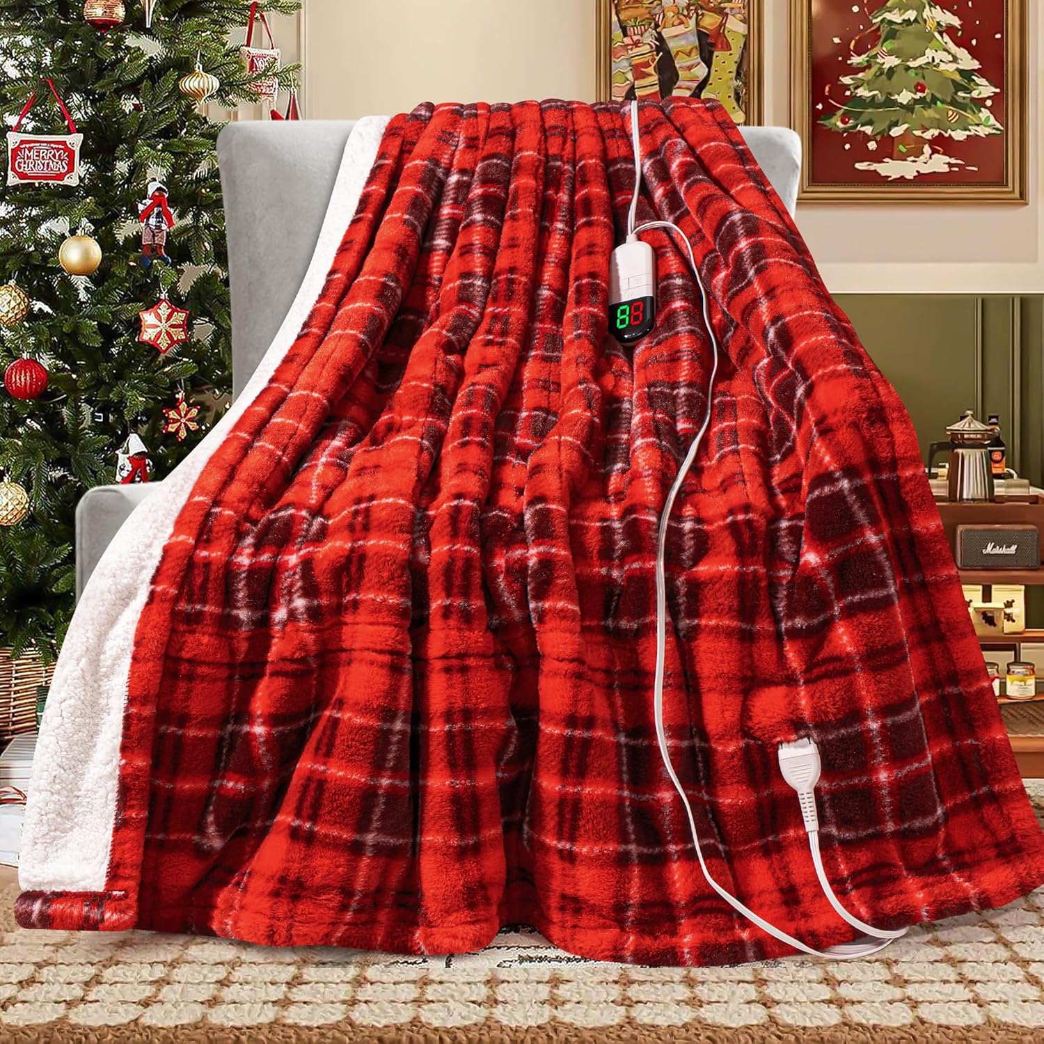 MAXEVE Faux Fur Heated Electric Blanket for Ultimate Comfort
