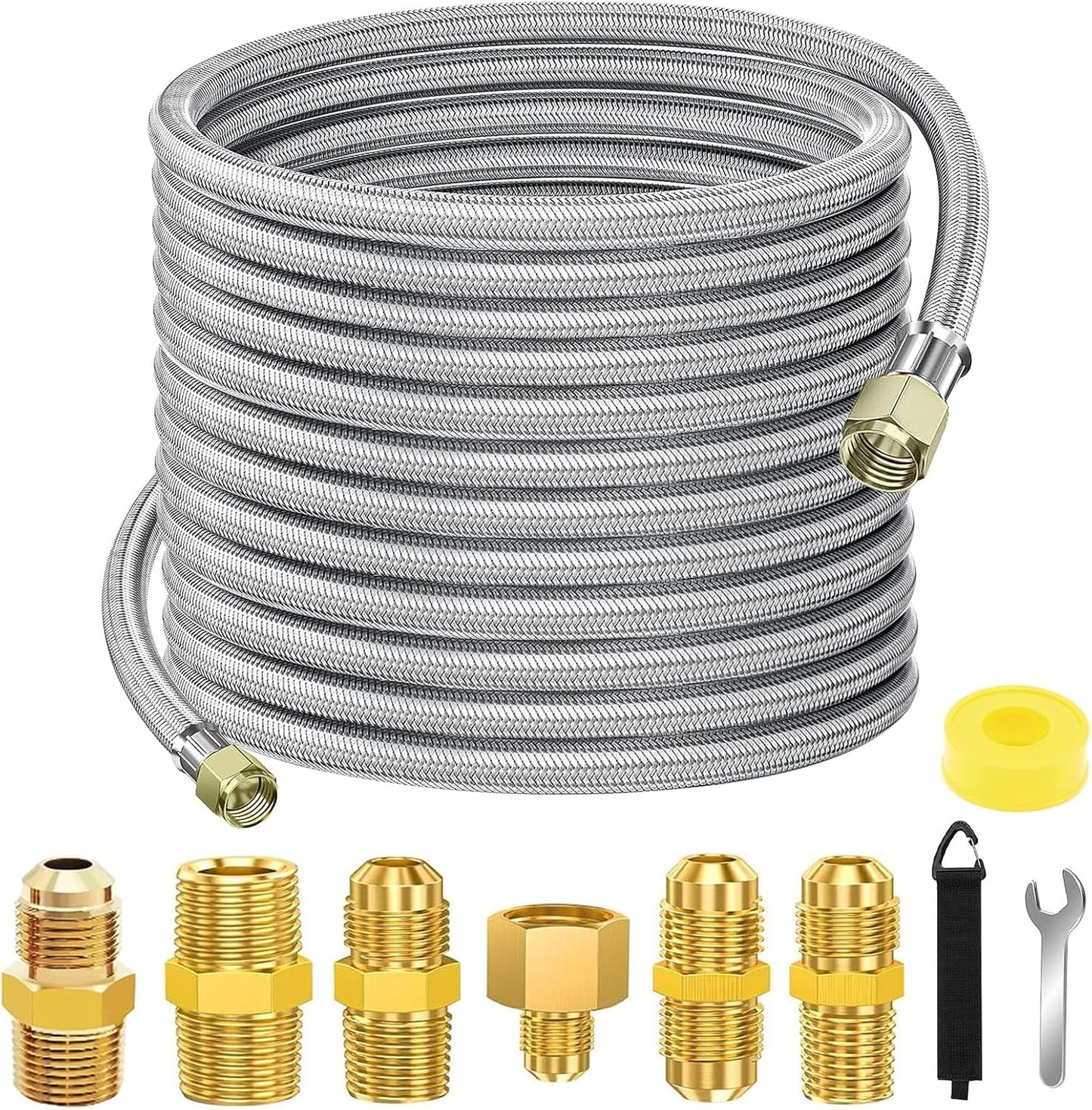 48 FT Propane Hose Extension for BBQ Grill and Fire Pit Use