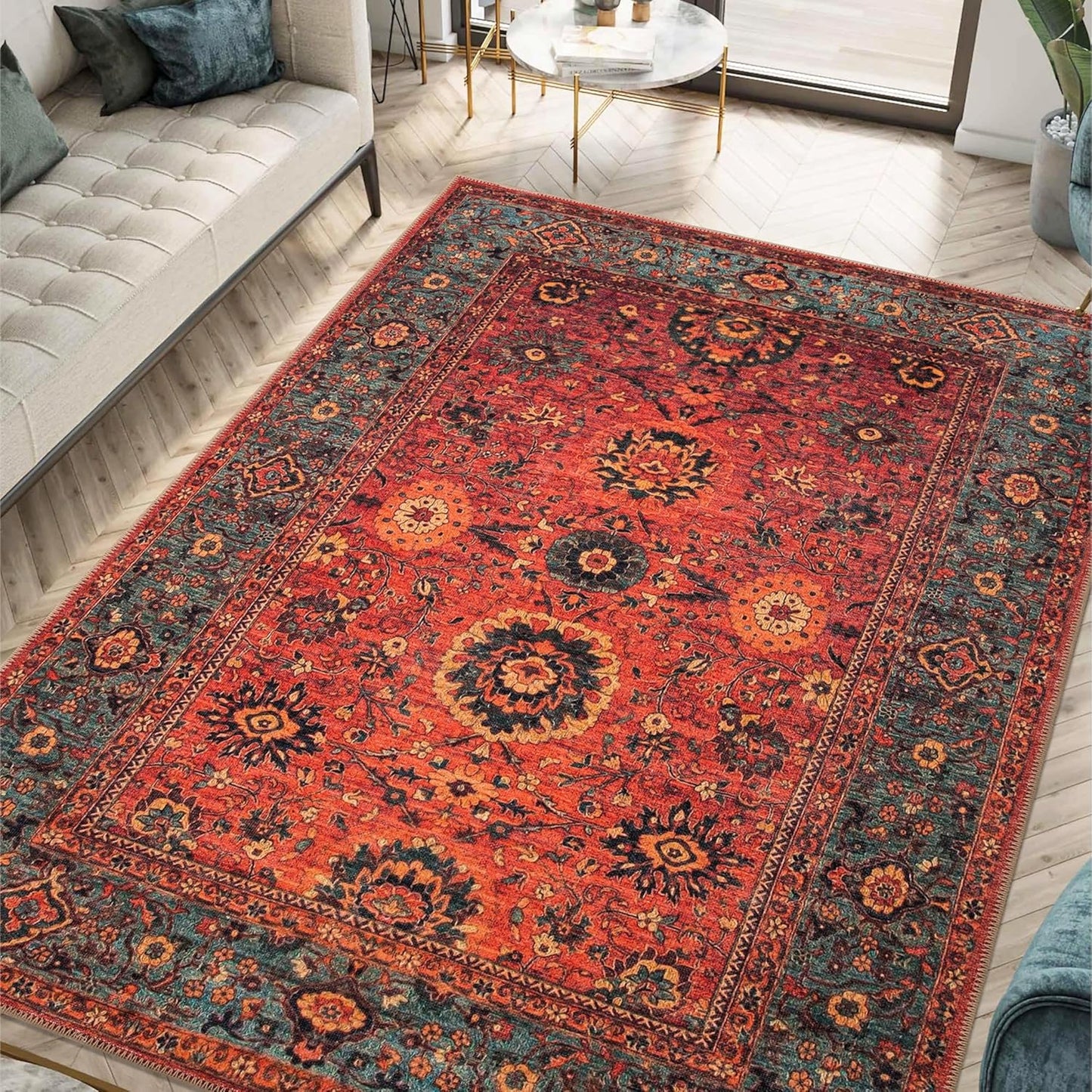 Keen Home Design 6x9 Rug - Vintage Machine Washable Area Rug
