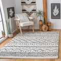 Arizona Shag Accent Rug 4 ft x 6 ft - Plush Ivory & Slate Moroccan
