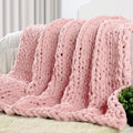 Chunky Knit Throw Blanket 60in X 80in for Cozy Fall Evenings