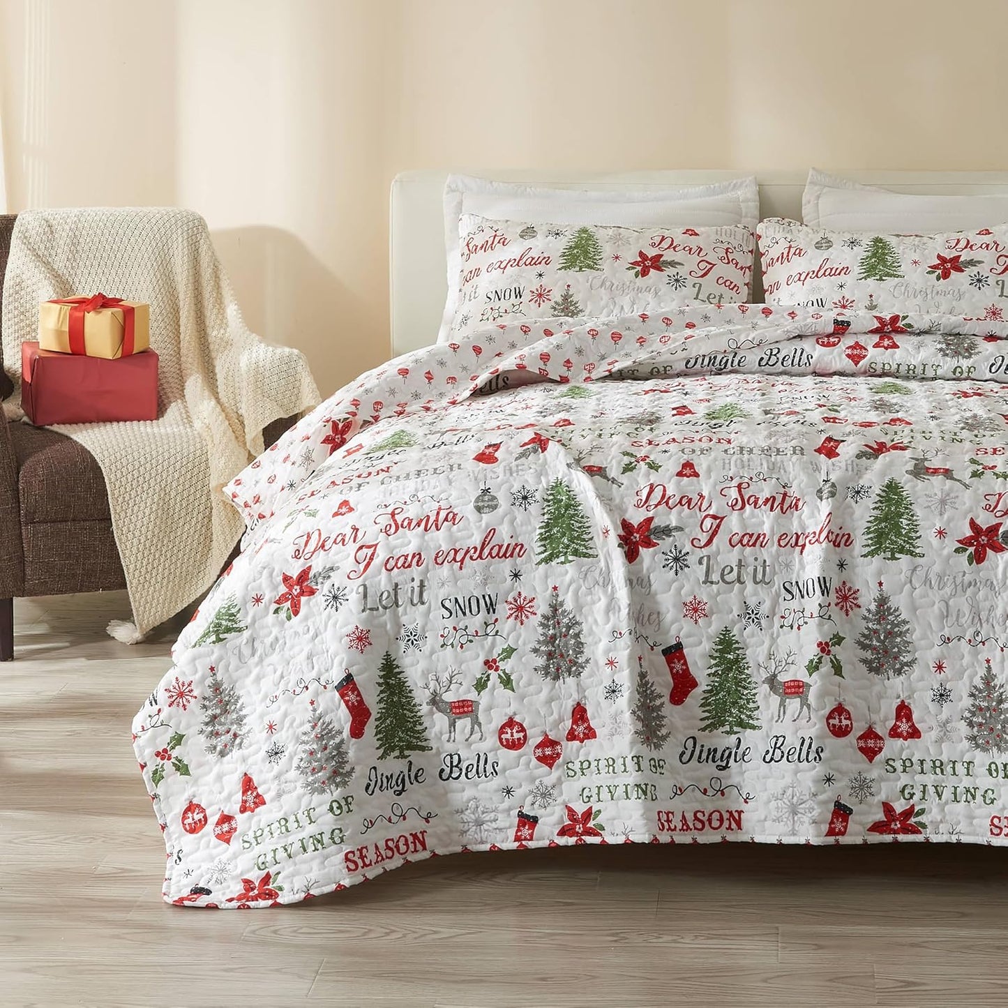 Great Bay Home 2-Piece Christmas Quilt Set for Cozy Holidays