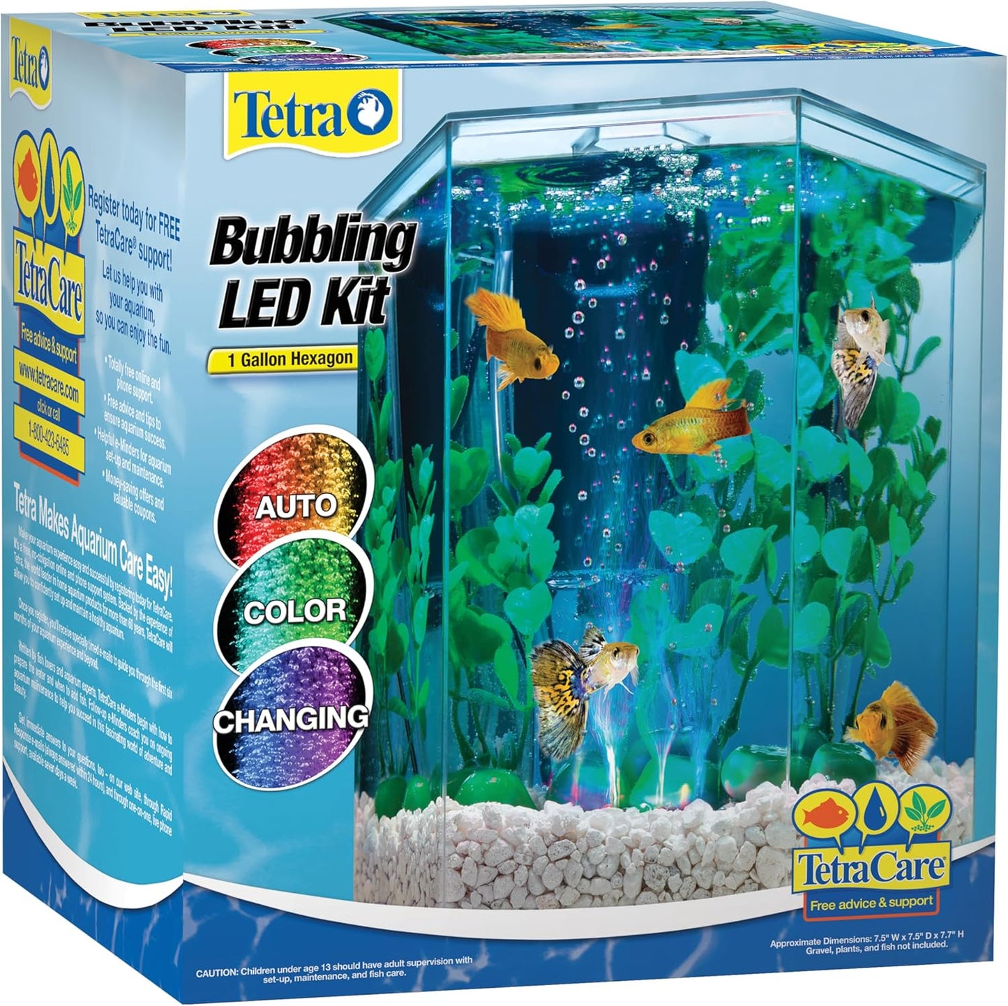 Tetra Bubbling LED Aquarium Kit for Colorful Betta Fish Care