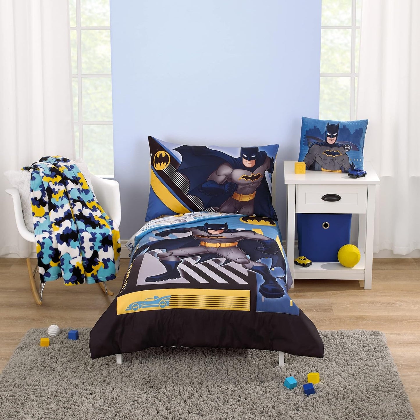 Batman The Caped Crusader Toddler Bed Set with Bat-Signal