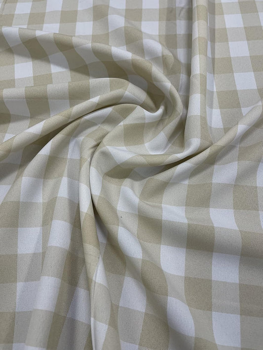 1in Checkered Gingham PolyPoplin Fabric - Perfect for DIY Projects