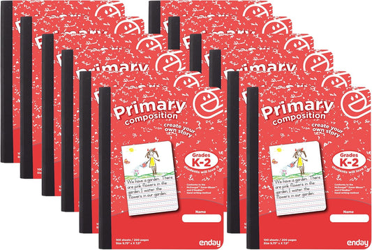 Red Primary Writing Journal Bulk Pack - Promotes Kids' Creative Writing
