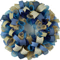 Navy and Burlap Wreath 24 in Navy Blue Front Door Wreath - Timeless