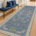 Blue Insect 2ft6ft' x 8ft Hallway Runner Rug - Washable Non Slip