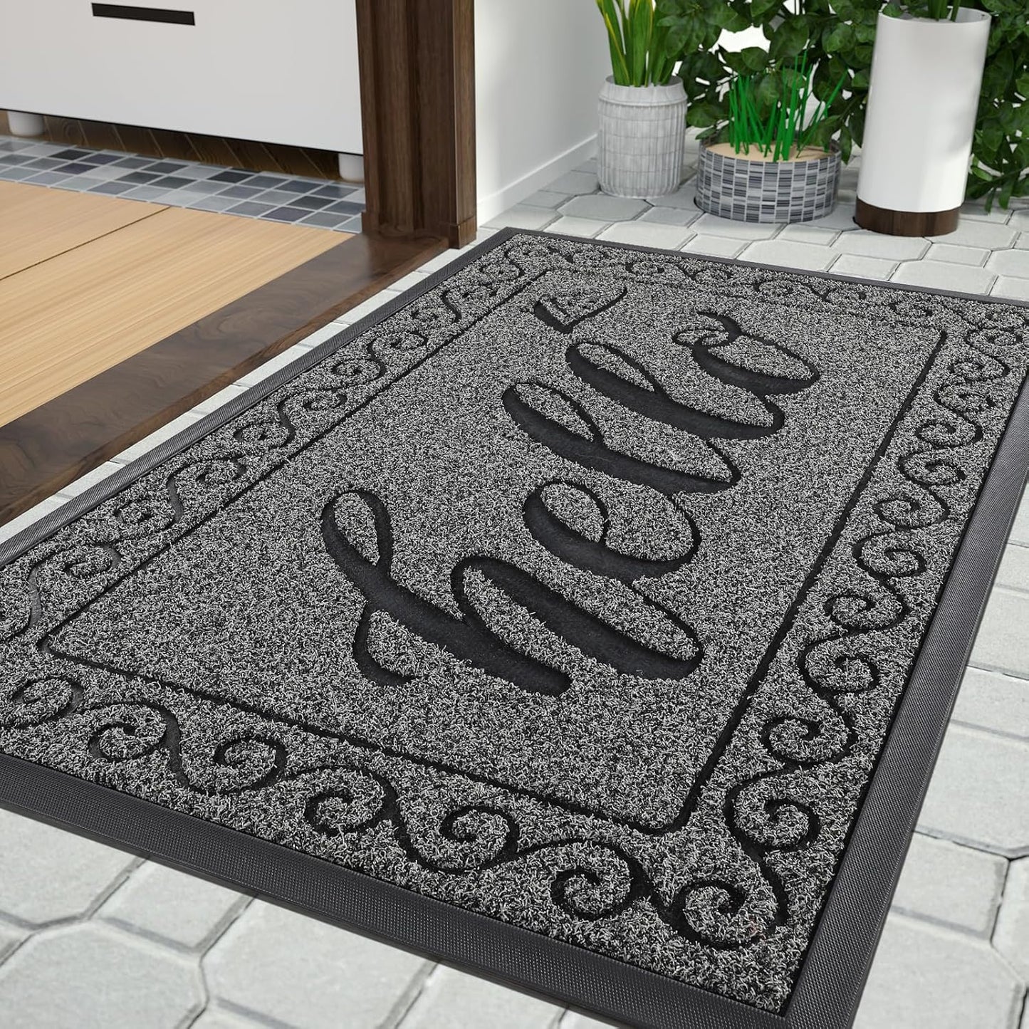 Yimobra Welcome Mats for Front Door - Heavy Duty Waterproof Design