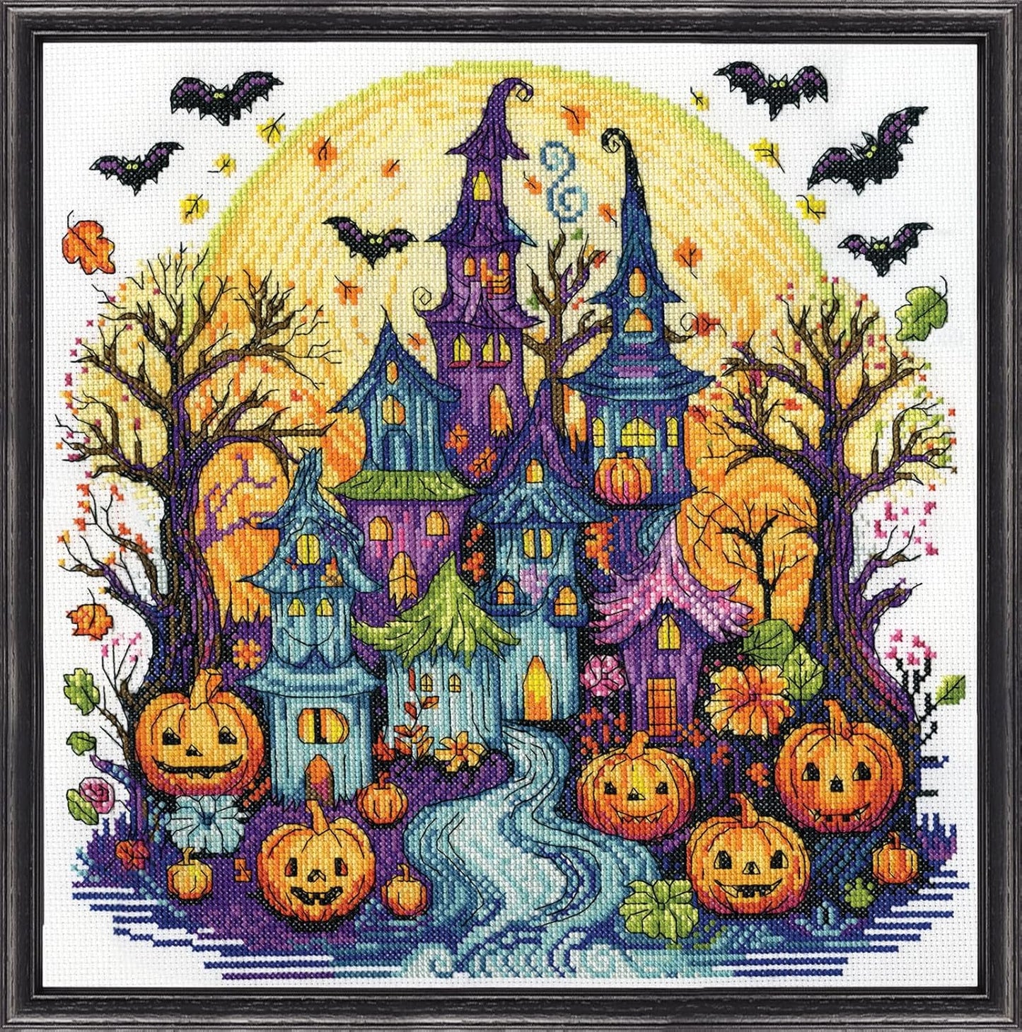 Spooky Village Counted Cross Stitch Kit for Creative Crafters
