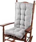 18 in Jumbo Rocking Chair Cushions Gray Set of Seat & Back - Thick