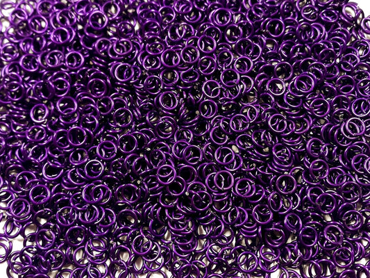 Chainmail Jump Rings 1/2 Pound Violet Anodized Aluminum 16G