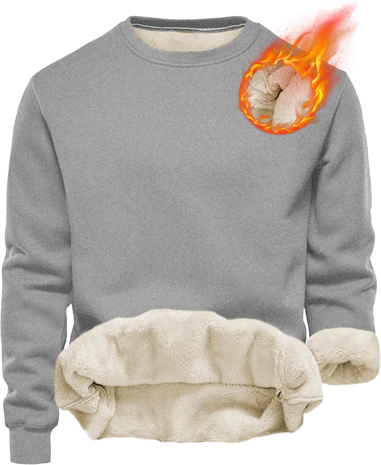 Yeokou Men's Fleece Sweatshirt Sherpa Lined for Winter Comfort