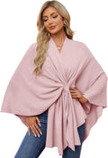 PULI Women's Elegant Shawl Wraps Soft Open Front Poncho Sweater FABRIC
