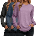 Ficerd Women's Long Sleeve Tunic Tops - Soft Cotton Pullover Tunics