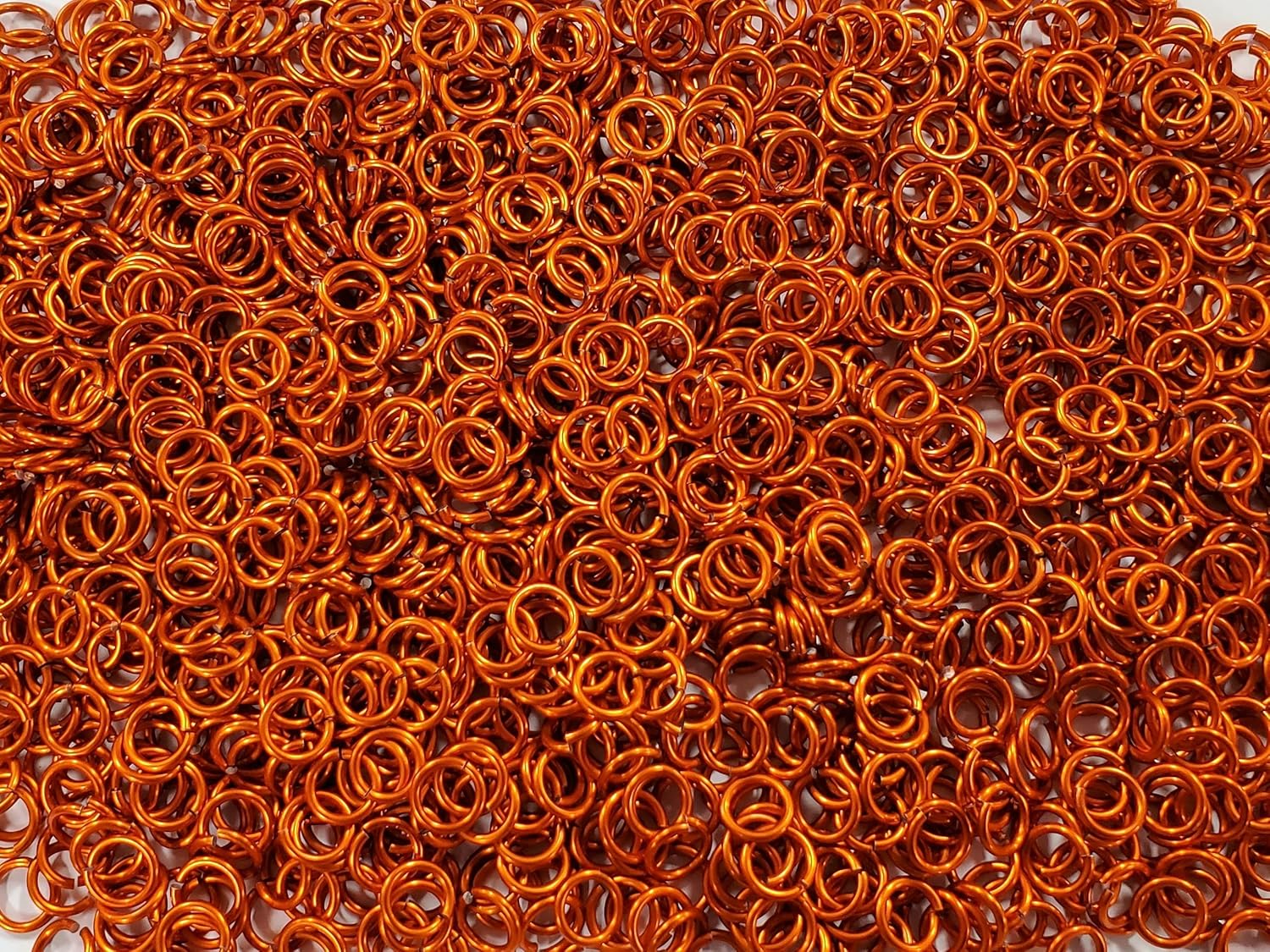 Chainmail Jump Rings 1/2 Pound Orange Anodized Aluminum 16G