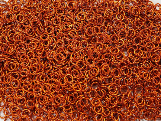 Chainmail Jump Rings 1/2 Pound Orange Anodized Aluminum 16G