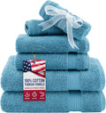 Turkish Cotton 6 Piece Towel Set for Luxurious Bathroom Use
