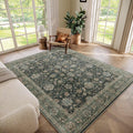 Washable 6x9 Area Rug for Living Room - Soft Sage Green Oriental