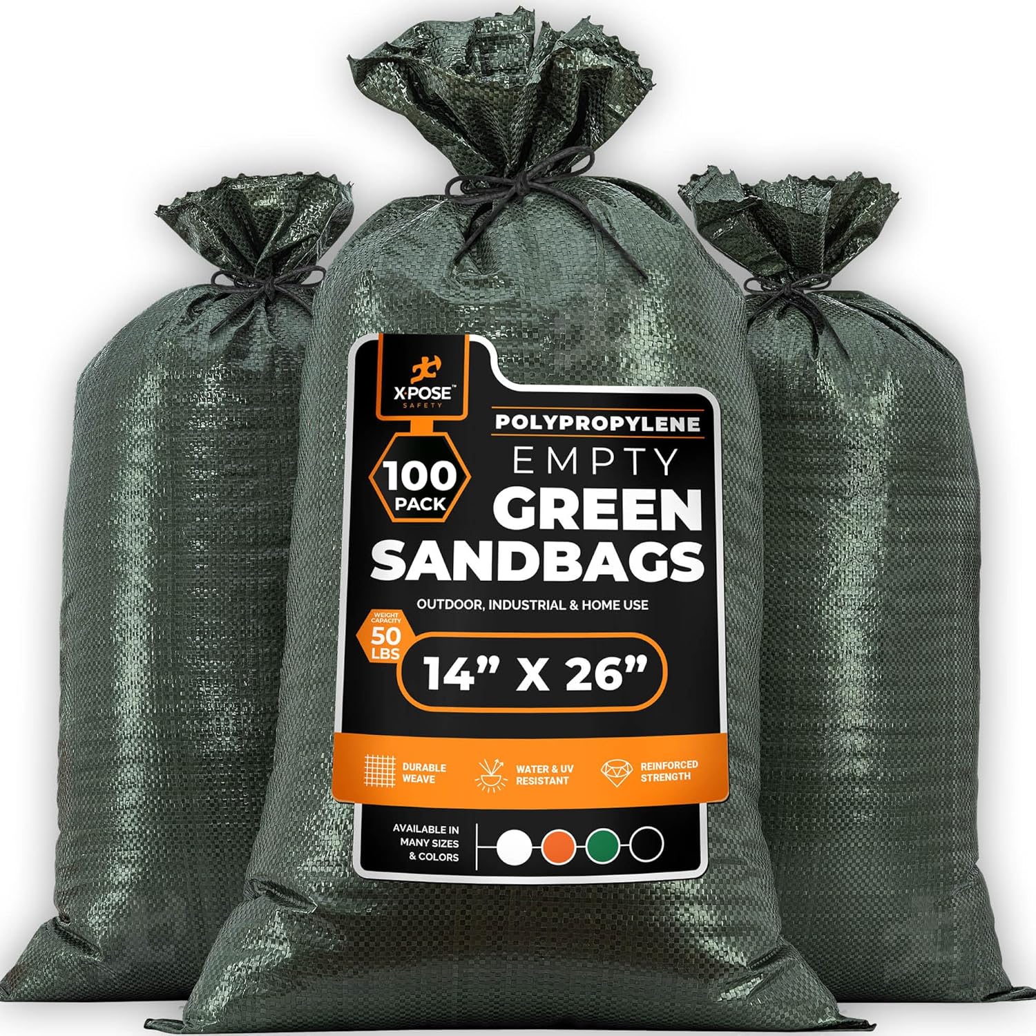 Xpose Safety Heavy Duty Sand Bags for Flood Protection and More