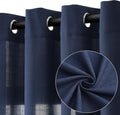 Navy Blue Linen Curtains 84 Inch Length for Elegant Living Room