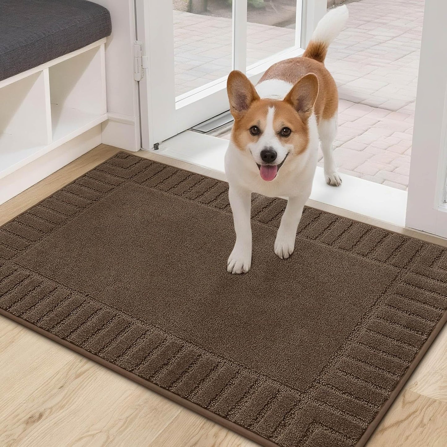 BEQHAUSE Non-Slip Dirt Trapper Door Mat for Home Entrance