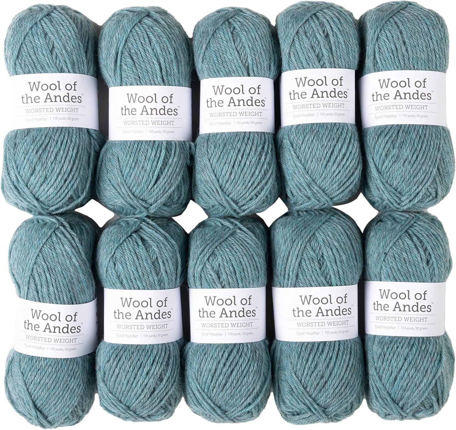 Knit Picks Wool of The Andes Yarn Pack - 10 Skeins of Blue