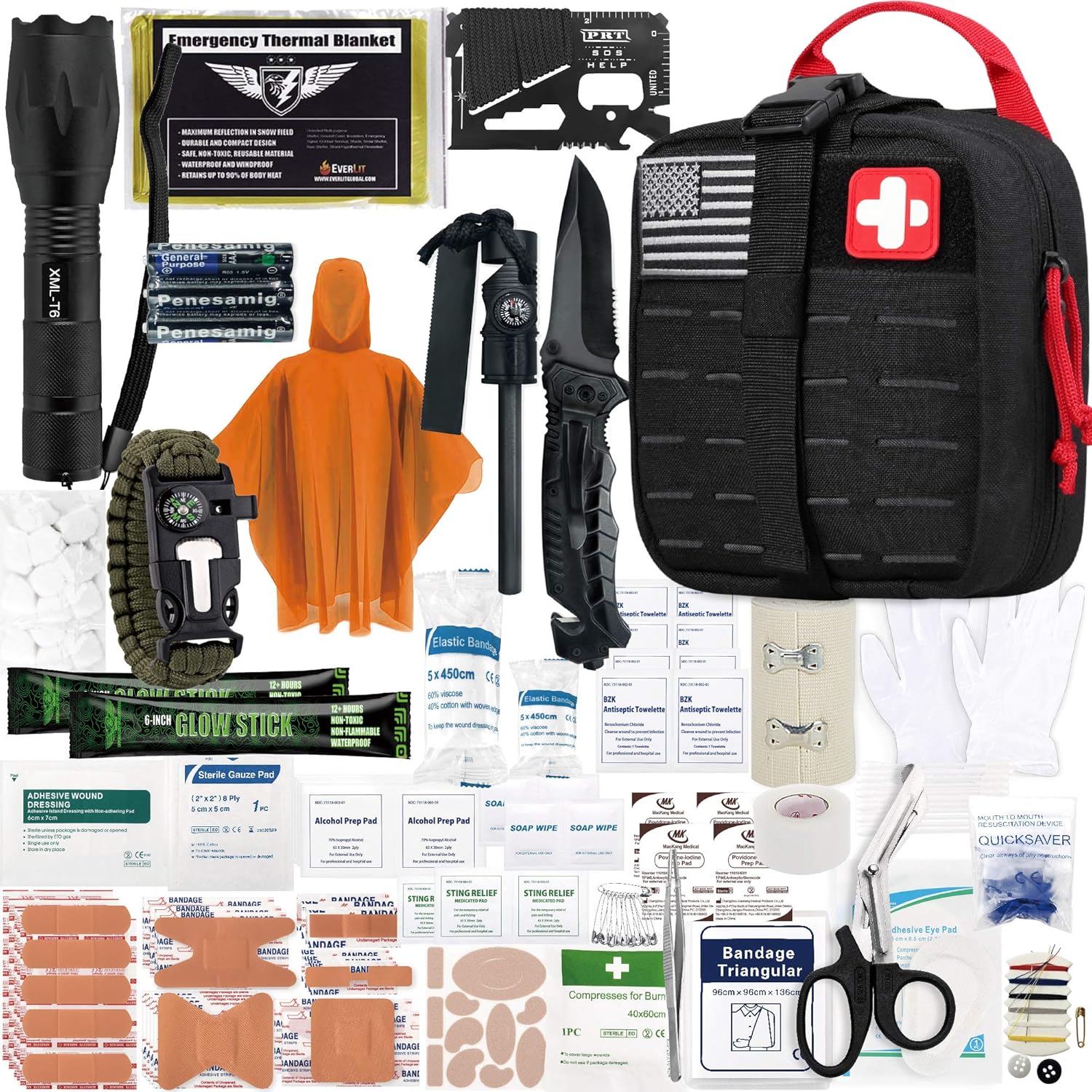 Everlit Survival First Aid Kit for Outdoor and Emergency Needs