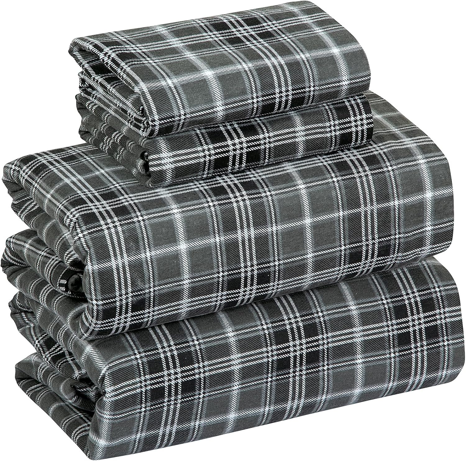 Bliss Casa 4 Piece Cotton Flannel Sheets Set for Full Size Bed