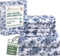 RUVANTI 6 Pcs Cotton Sheets Full Size - Crisp Percale Comfort