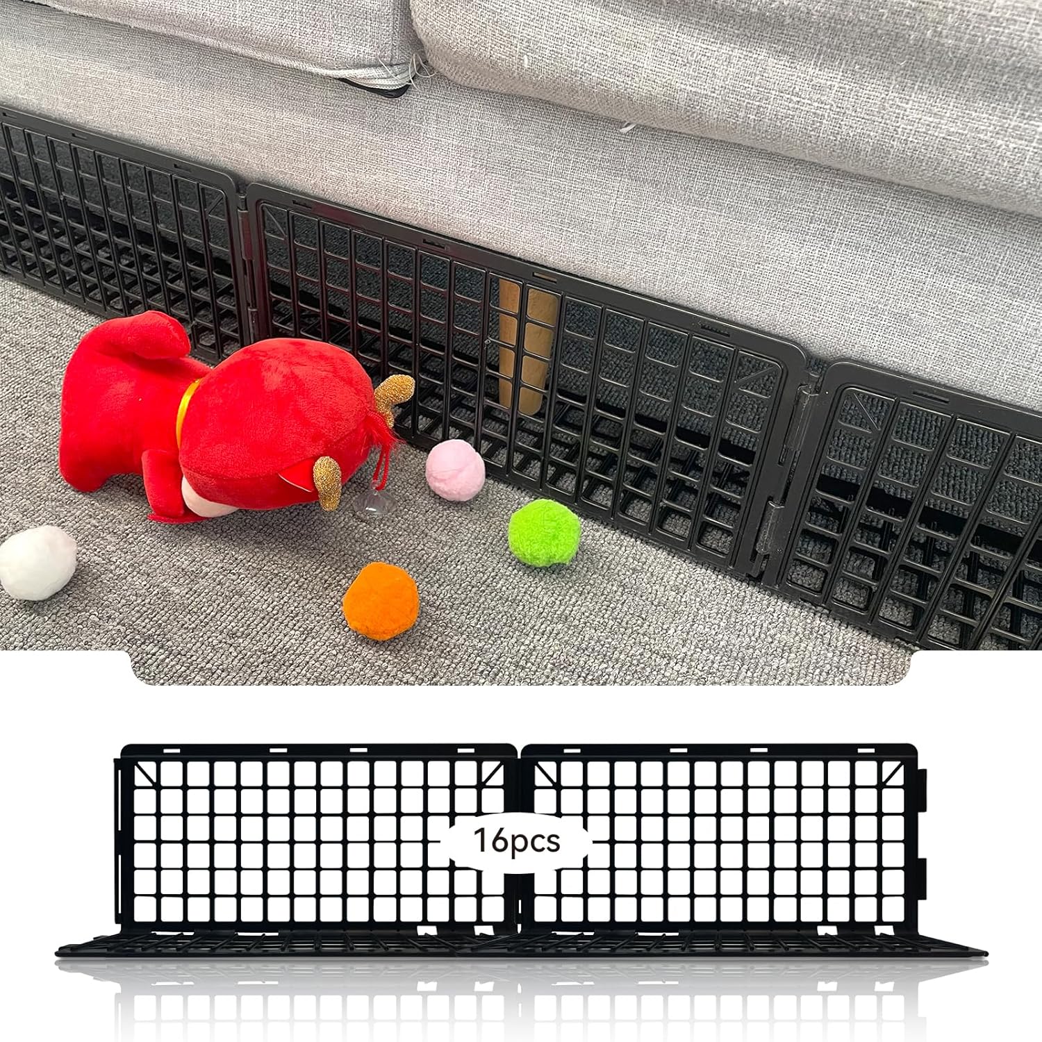 16 PCS Under Couch Blockers for Pets and Furniture Protection
