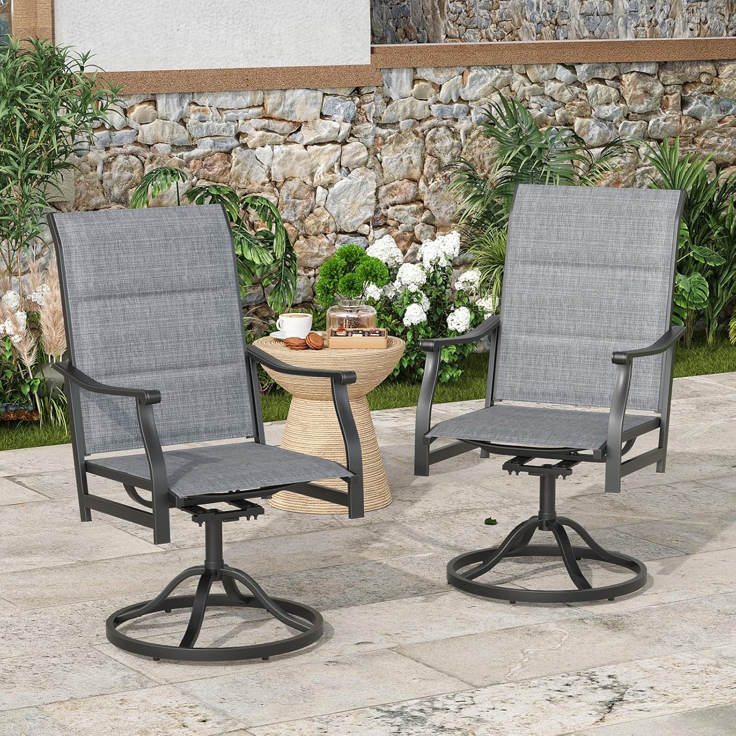 Soohow Patio Dining Chairs Set of 2 for Outdoor Comfort