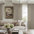Taupe Burlywood Pinch Pleat Linen Curtains by TWODRAPES