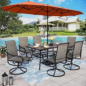 Sophia & William 8 Piece Outdoor Dining Set with Umbrella
