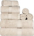 Cream Egyptian Cotton Pile 8 Piece Towel Set - Thick Plush Luxury