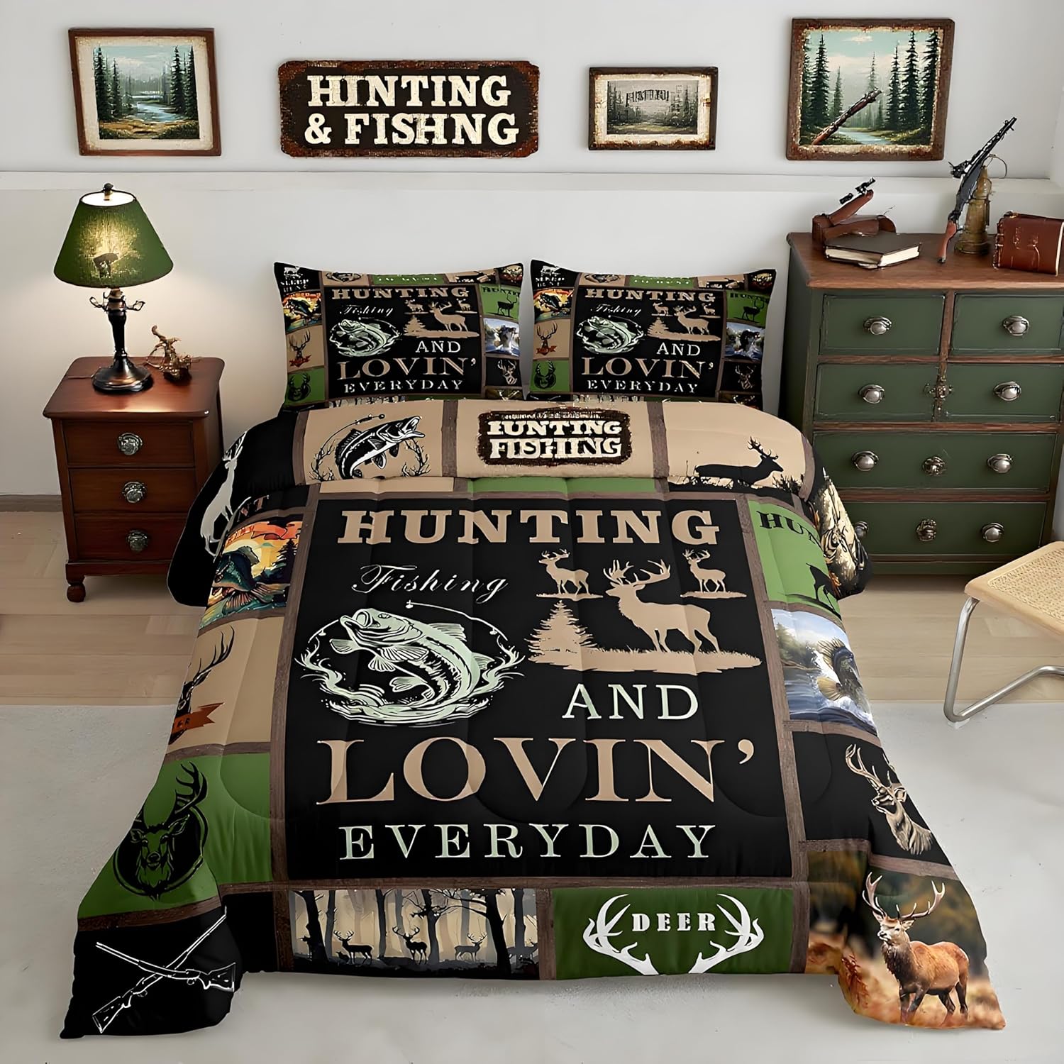 Big Pike Fish Bedding Set for Kids and Teens by Feelyou