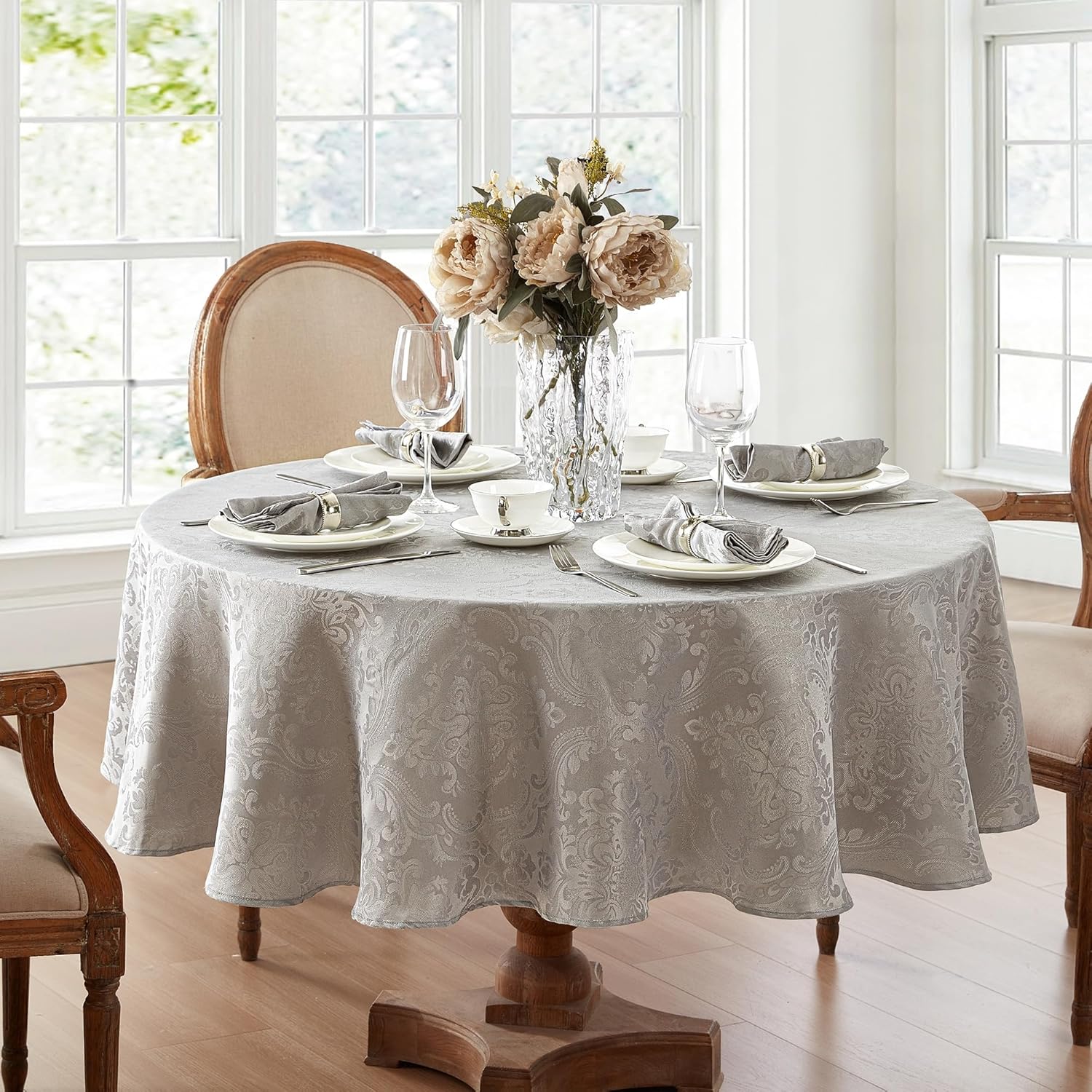 Elegant Damask Waterproof Tablecloth for Stylish Dining