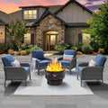 ovios 4 Piece Patio Furniture Set with 25ft Fire Pit - Comfortable