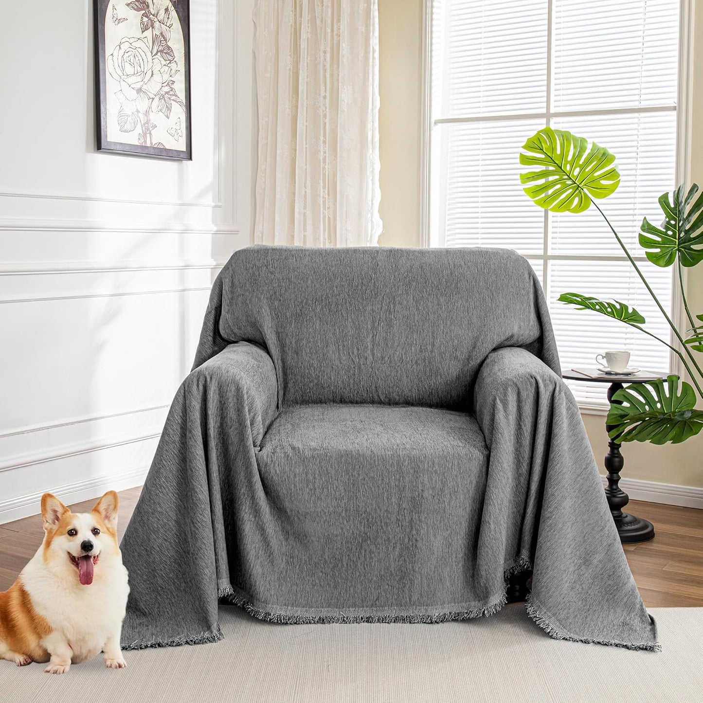 MYSKY HOME Non Slip Soft Couch Covers for Pet Sofa Protection