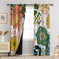 Boho Floral 100% Blackout Curtains 52Wx96L - 2 Panel Set