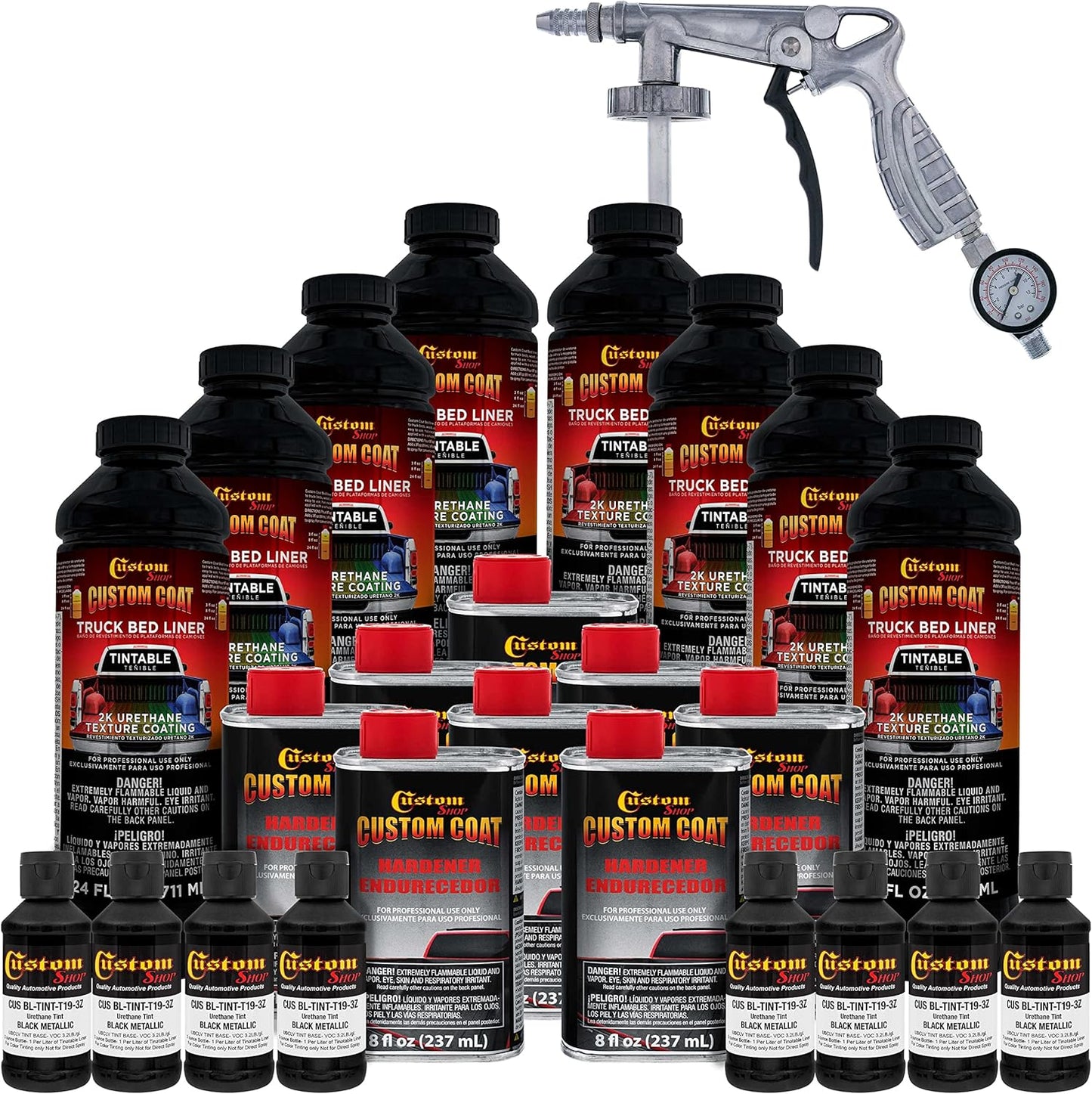 Custom Coat Black Metallic 2 Gallon Truck Bed Liner Kit