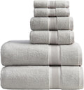 Luxury Bamboo Rayon Bath Towel Set 6 Piece - Soft, Quick-Dry