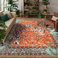 Moynesa Tiger Washable Area Rug 6x9 - Soft Vintage Boho Accent