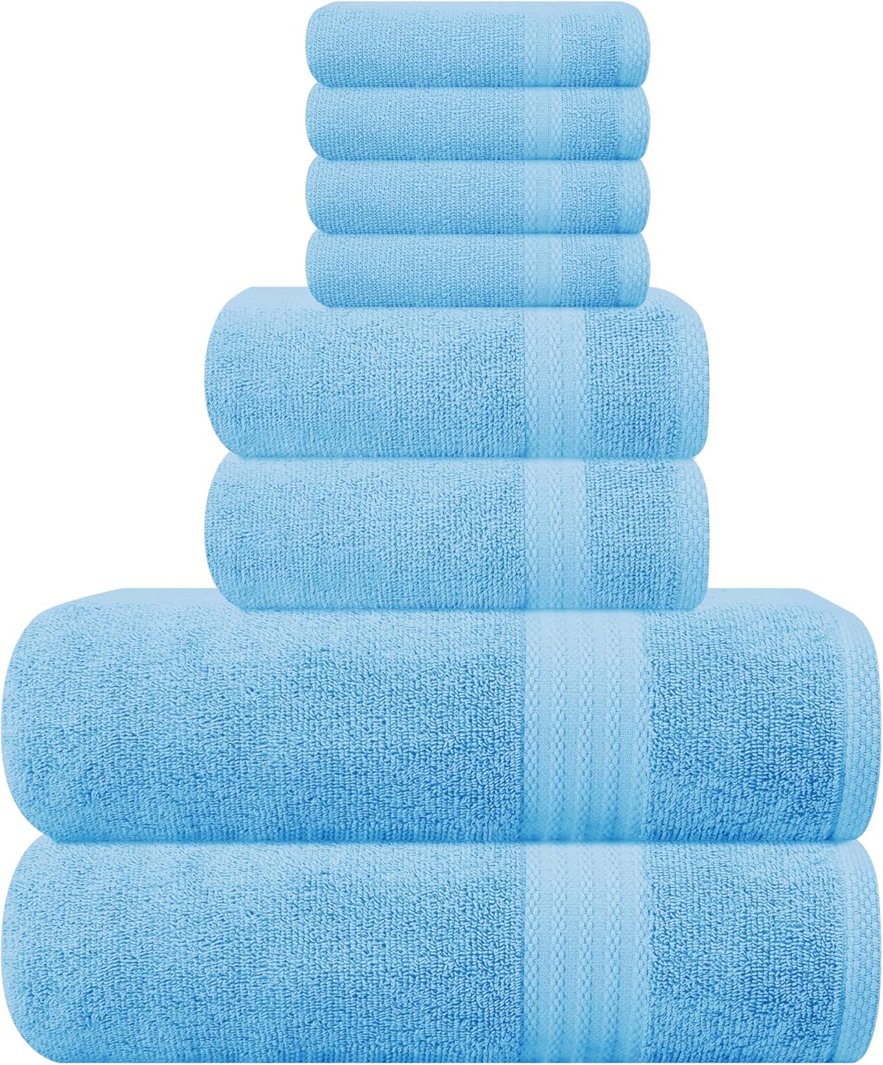 GLAMBURG Ultra Soft 8-Piece Towel Set for Everyday Use