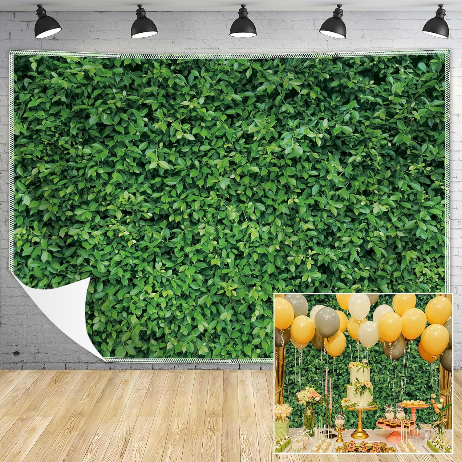 Green Leaves Backdrop for Photography and Party Decorations