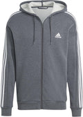 adidas Mens Essentials Fleece 3-Stripes Full-Zip Hoodie - Regular Fit