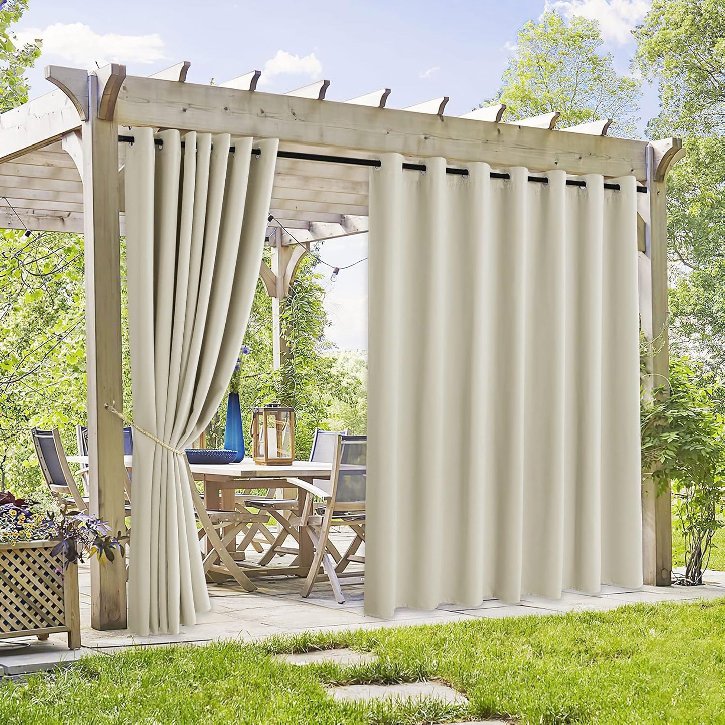 RYB HOME Extra Wide Outdoor Curtains for Privacy and Style