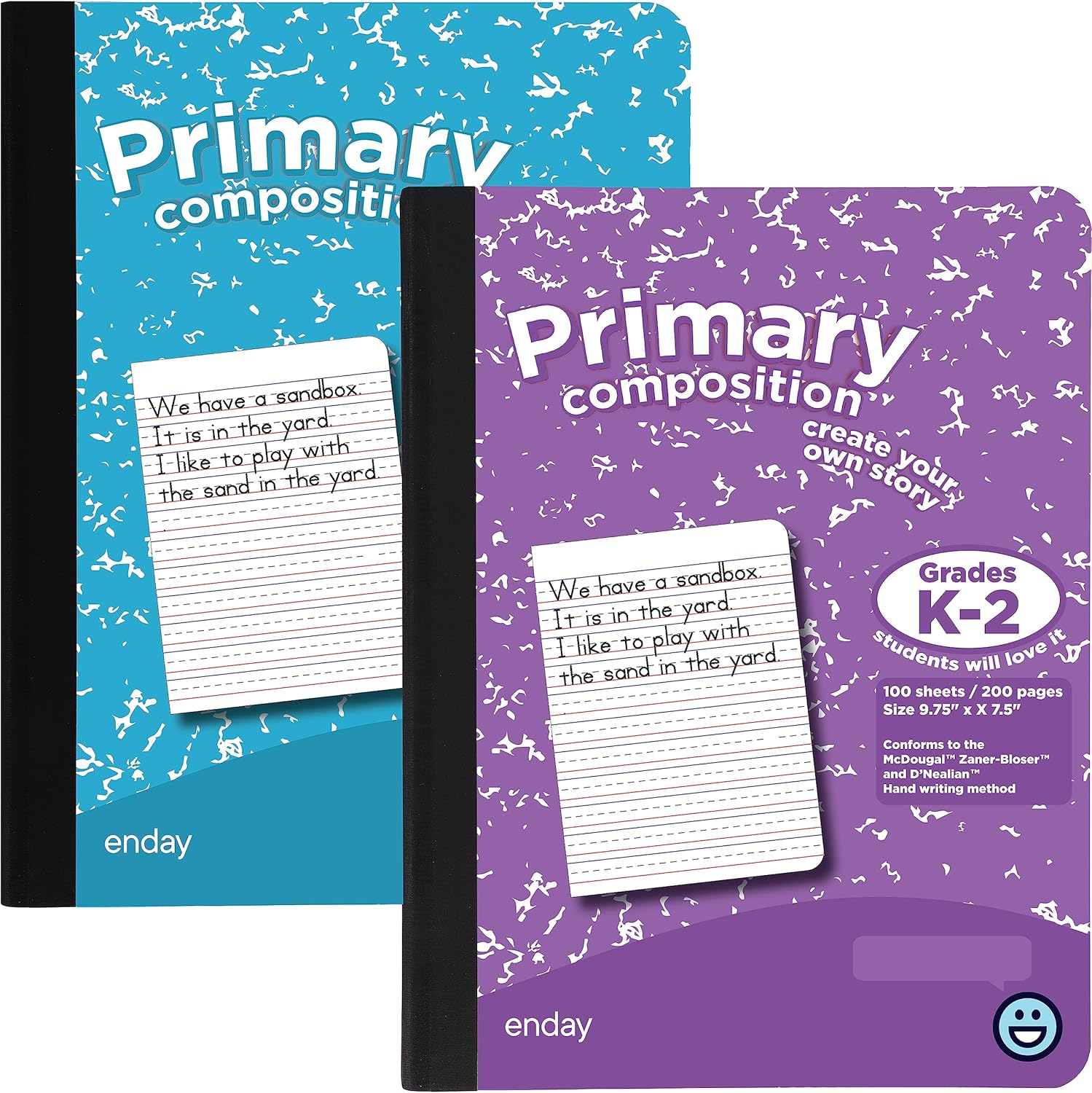 Enday Primary Composition Notebook 2-Pack: Perfect for Kids