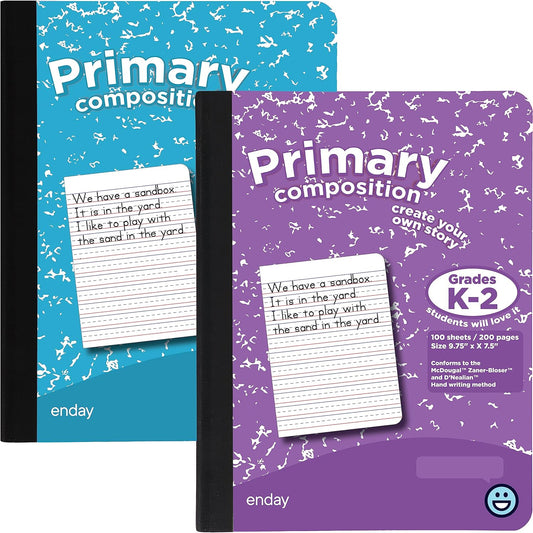 Enday Primary Composition Notebook 2-Pack: Perfect for Kids