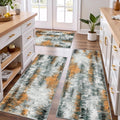 Tritard 3-Piece Non Slip Kitchen Rug Set - Soft Low-Pile Runner
